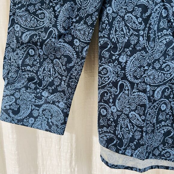 NWT Jos A Bank Blue Paisley Lightweight Satin Button Down Dress Shirt 2XLT - Picture 3 of 8